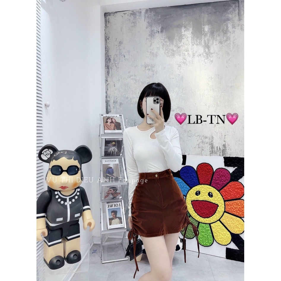 Chân Váy Nhung Rút Dây 2 Bên_Xưởng May Quang Anh