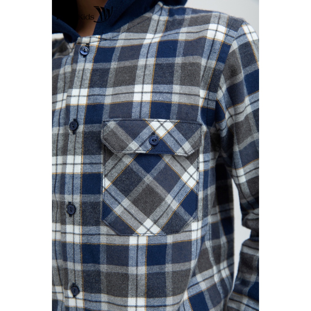 Áo sơ mi bé trai họa tiết kẻ IVY moda MS 17K1179