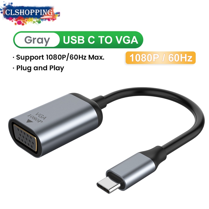 Bộ ChuyểN ĐổI USB C Sang VGA 1080p 60Hz Cho MáY TíNh BảNg / ĐiệN ThoạI / Laptop