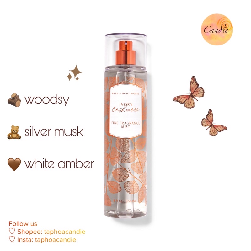🧸🤎  XỊT THƠM IVORY CASHMERE BODY MIST BATH & BODY WORKS
