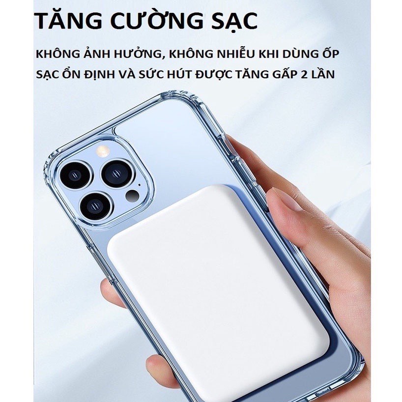 Sạc Dự Phòng Không Dây Từ Tính Sạc Nhanh Pin 5000mah Mini Hỗ Trợ Cho Iphone 8/X/11/12/13/pro/Max