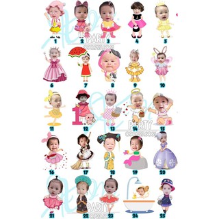 Set trang trí tiệc sinh nhật bé, Chibi và bóng (mẫu tuỳ chọn thiết kế theo yêu cầu)