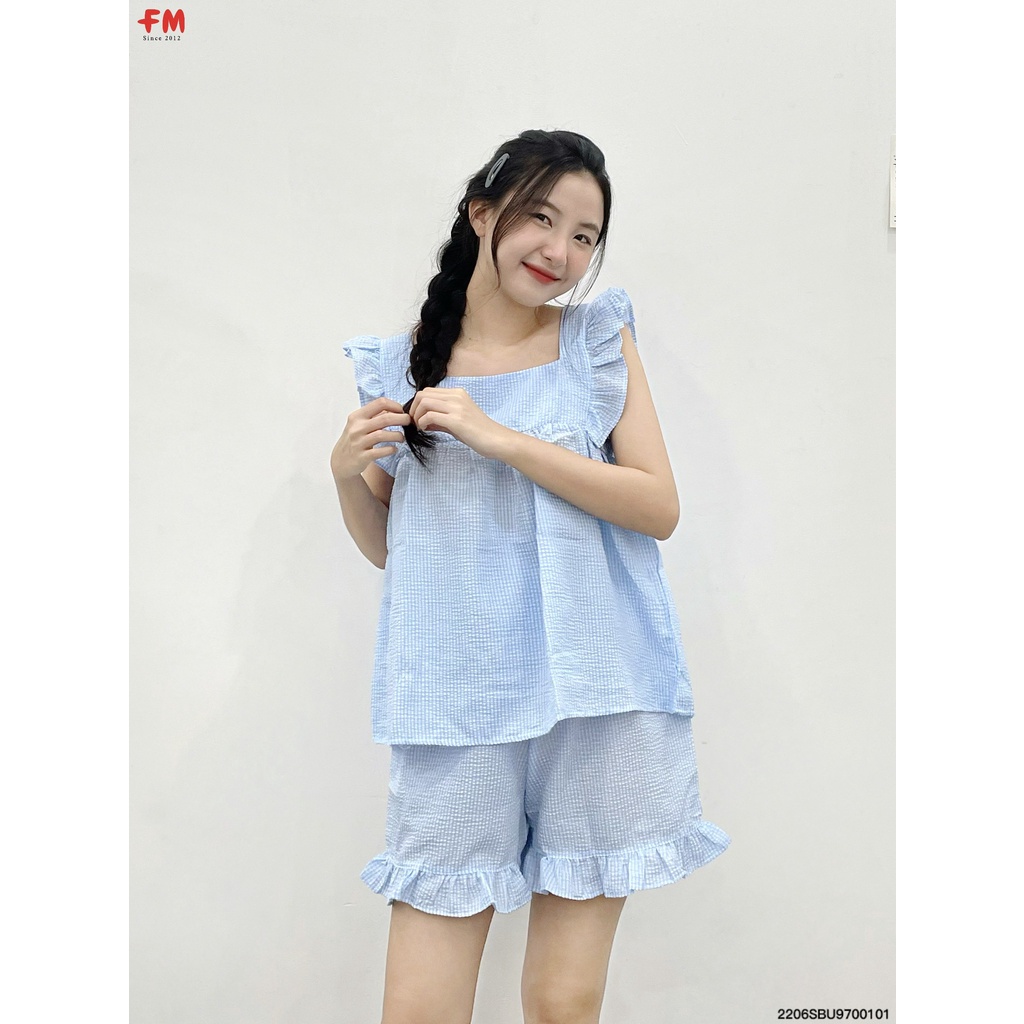 Đồ Bộ Đùi Mang Nhà Thoải Mái | Đồ Bộ Ngủ Hoạ Tiể Kẻ Tay Cánh Tiên| Fmstyle Shop 206140001