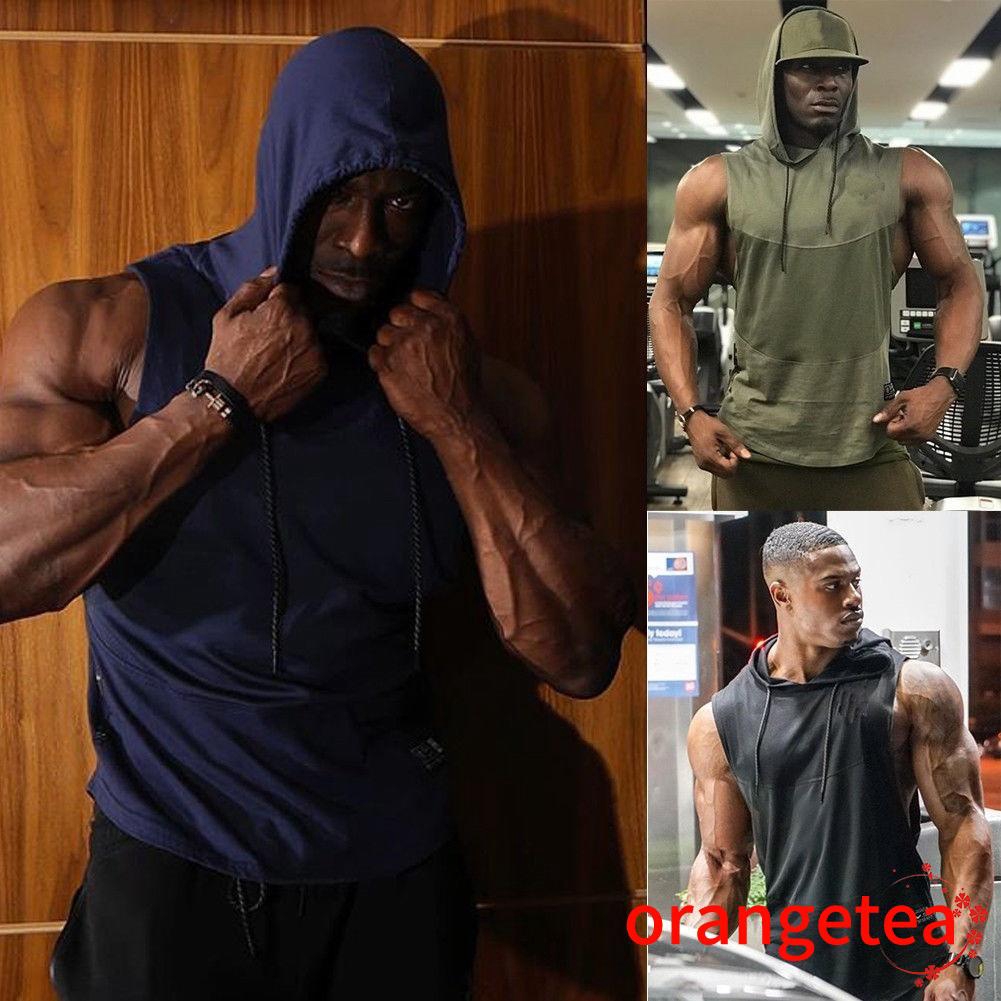 Áo hoodie sát nách dành cho nam mặc tập gym