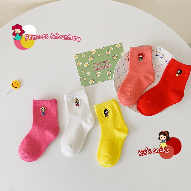 Set 5 Đôi Tất Cotton Hoạ Tiết Công Chúa Kokorocre MS-16 Dễ Thương Xinh Xắn Cho Bé 1-5 Tuổi