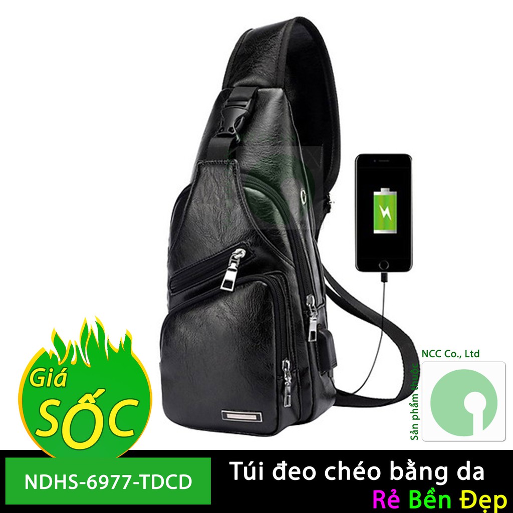 [KhoNCC] Túi Đeo Chéo Thời Trang Nam Bằng Da Pu Cao Cấp - NDHS-6977-TDCD (Đen, Nâu Bò)