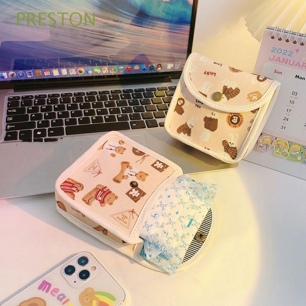 Túi Đựng Khăn Giấy Vệ Sinh Hình Thỏ / Gấu Có Khóa Kéo Nhỏ Gọn Mang Đi Du Lịch Tiện Lợi