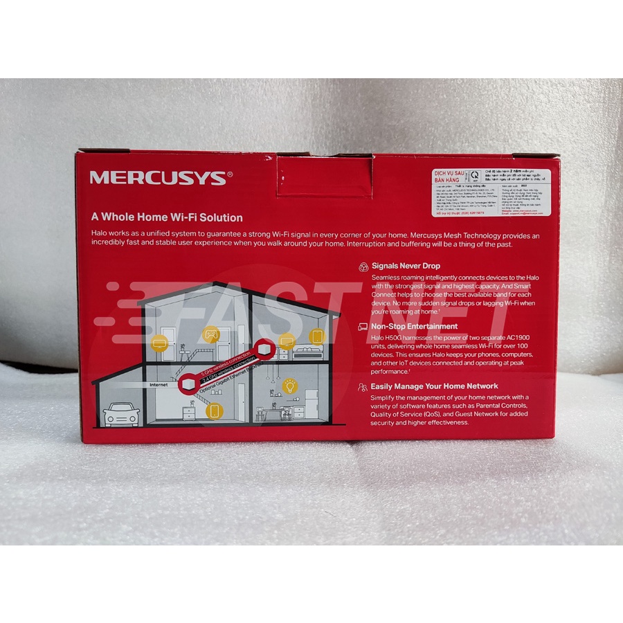 Hệ Thống Wi-Fi Mesh Cho Gia Đình Mercusys Halo H50G Chuẩn AC1900