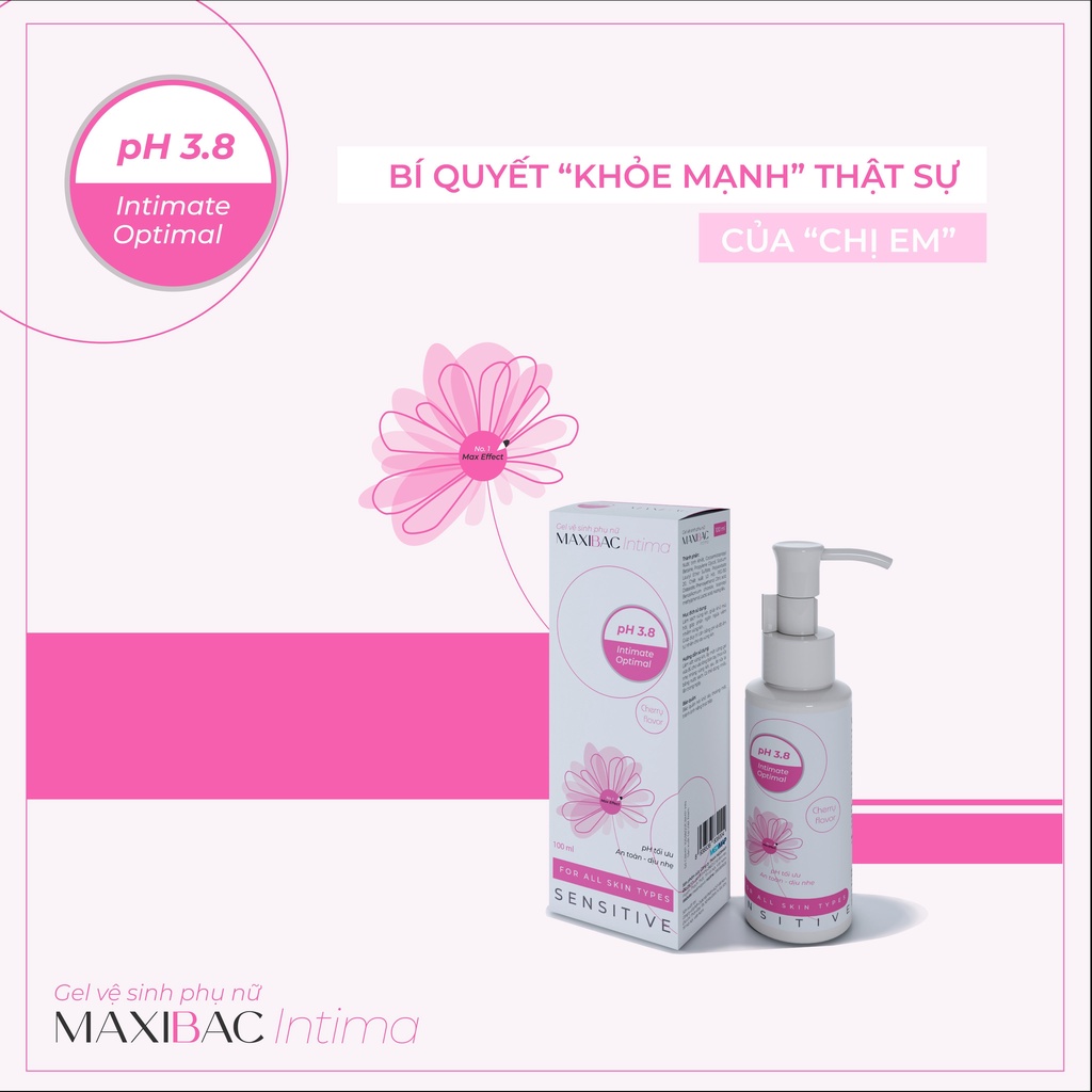 Gel vệ sinh phụ nữ Maxibac Intima pH 3.8