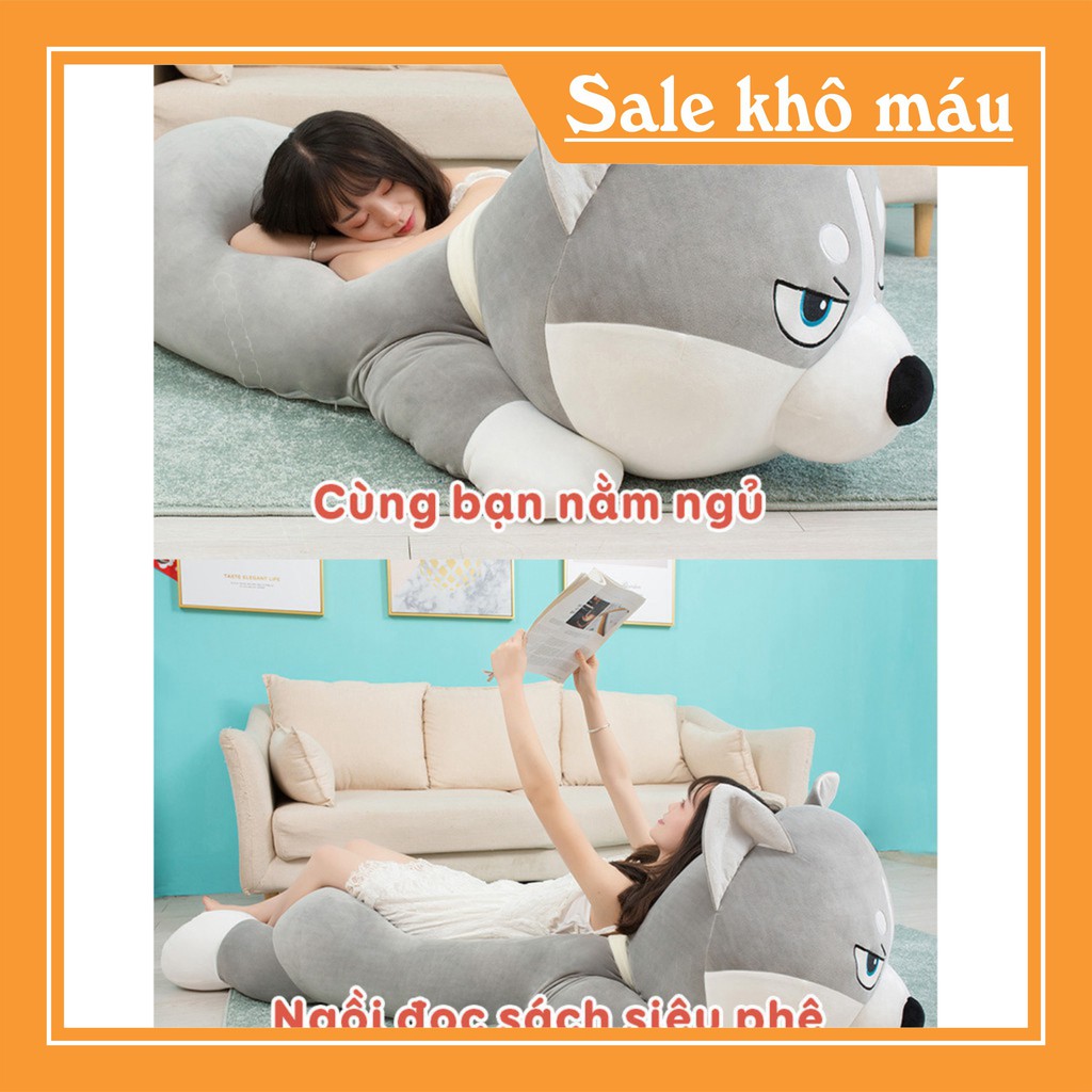 [HOT HOT HOT] Gấu Bông Chó, Mèo Husky 100% Bông Gòn Cao Cấp Co Dãn 4 Chiều