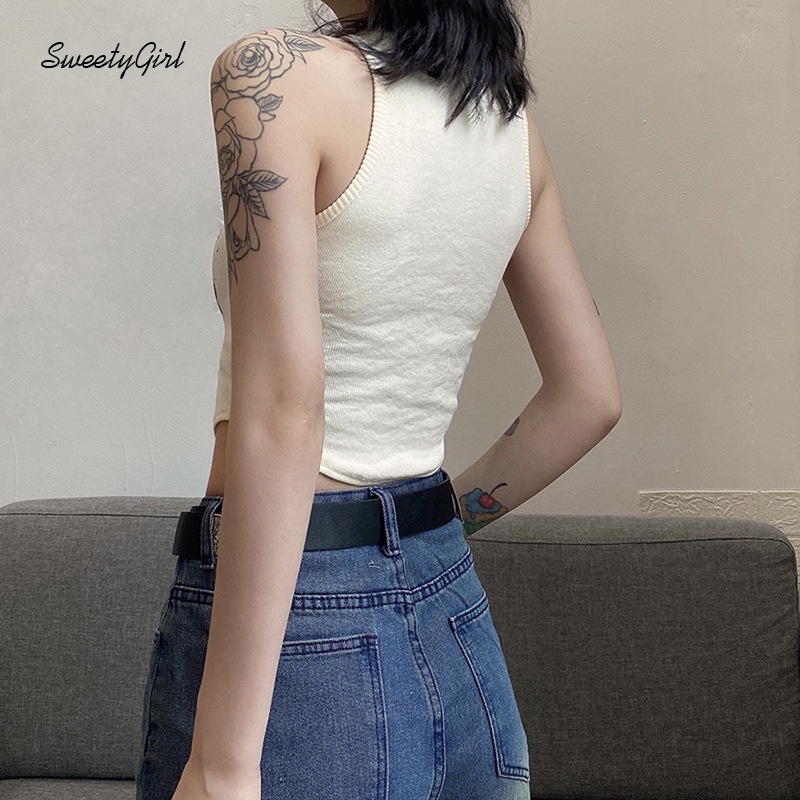 Áo Tank Top Cổ Tròn In Họa Tiết Hoạt Hình Thời Trang 2022 Cho Nữ