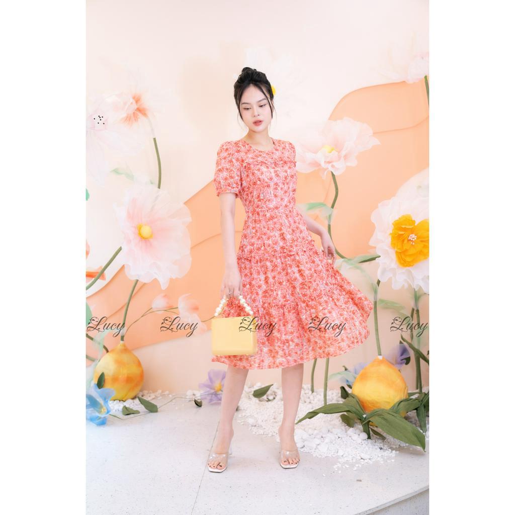 Đầm xoè Jennifer 7922 voan thêu cao cấp kiểu dáng thanh lịch váy Lucy