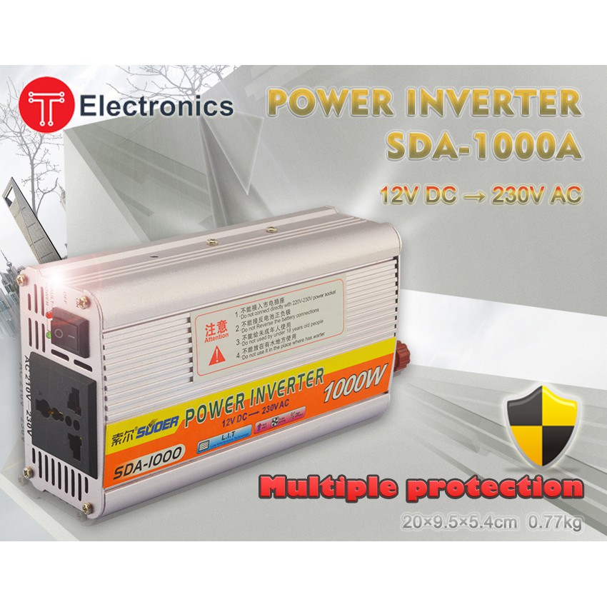 INVERTER 12V LÊN 220V 1000W SDA-1000A