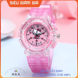Đồng hồ Hello Kitty có đèn LED siêu dễ thương dành cho be gái TE18