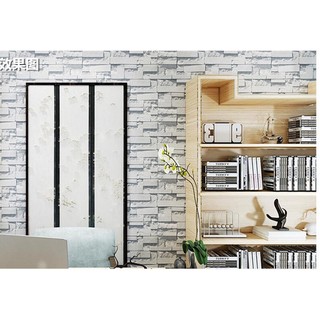 combo 20m giấy dán tường đá 3D trắng (HOT) - khổ 45cm có sẵn keo dán