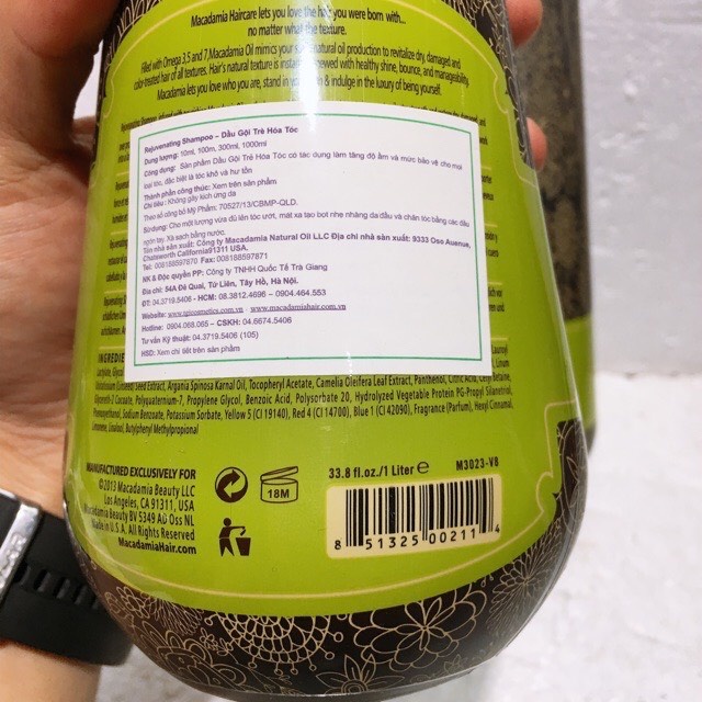 CẶP DẦU GỘI XẢ MACADAMIA TRẺ HÓA TÓC SIÊU MƯỢT 1000ML 5.0