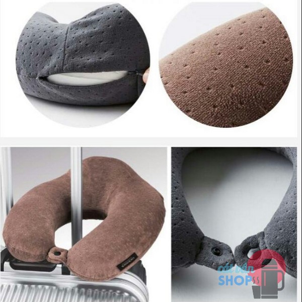 Gối kê cổ Lock&Lock Memory Foam , gối quàng cổ, gối chữ U đi du lịch, đi làm với mút hoạt tính siêu êm LTZ852