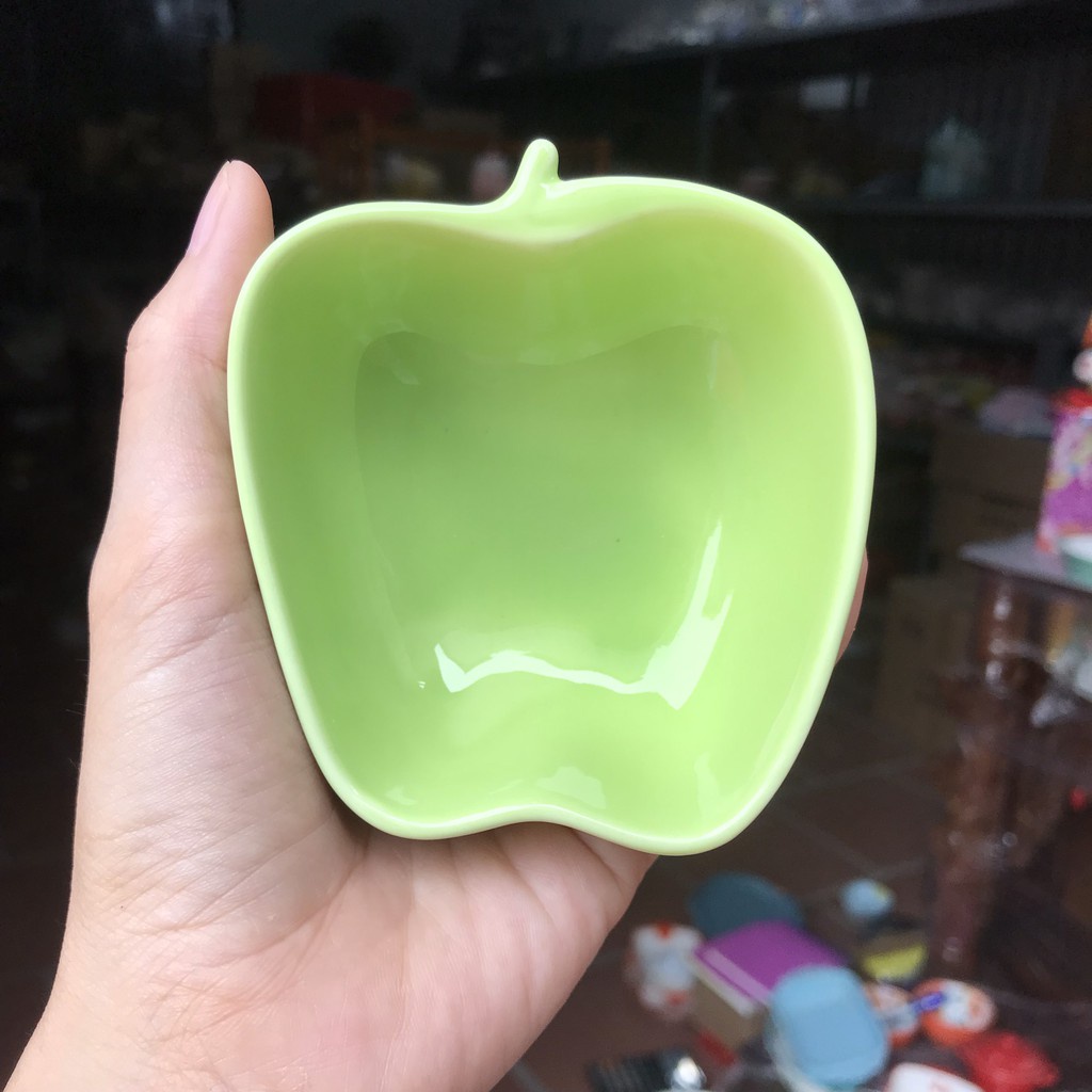 Bộ bát đĩa decor màu xanh lá dễ thương xinh xỉu
