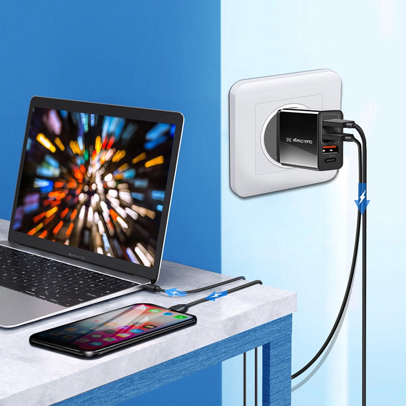 Bộ Sạc Nhanh 48w 3 Usb + Pd 18w 3.0 Chất Lượng Cao
