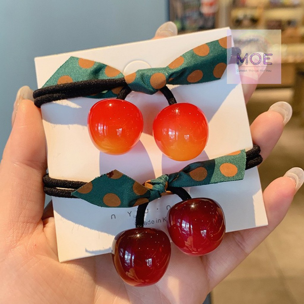 Cột tóc Cherry, dây buộc tóc dễ thương style Hàn Quốc