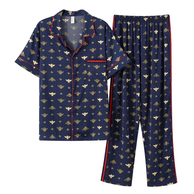 NG9311 Bộ pyjama nam/nữ lụa xuân hè ngắn tay hàng nhập