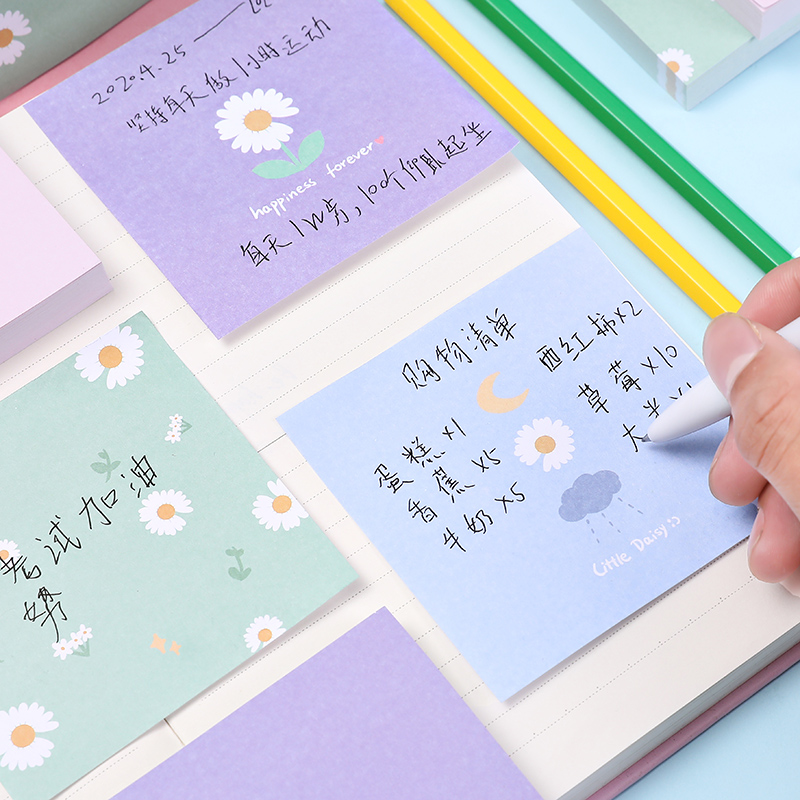 Giấy dán ghi in họa phong cách Nhật Bản đáng yêu 100/50 tờ cho học sinh