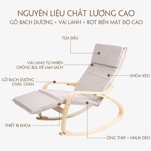 Ghế Poang Thư Giãn Có Gác Chân Nằm Đọc Báo, Xem Tivi Nghỉ Ngơi Với Thiết Kế Thoải Mái, Đệm Êm Và Khung Chắc Chắn...