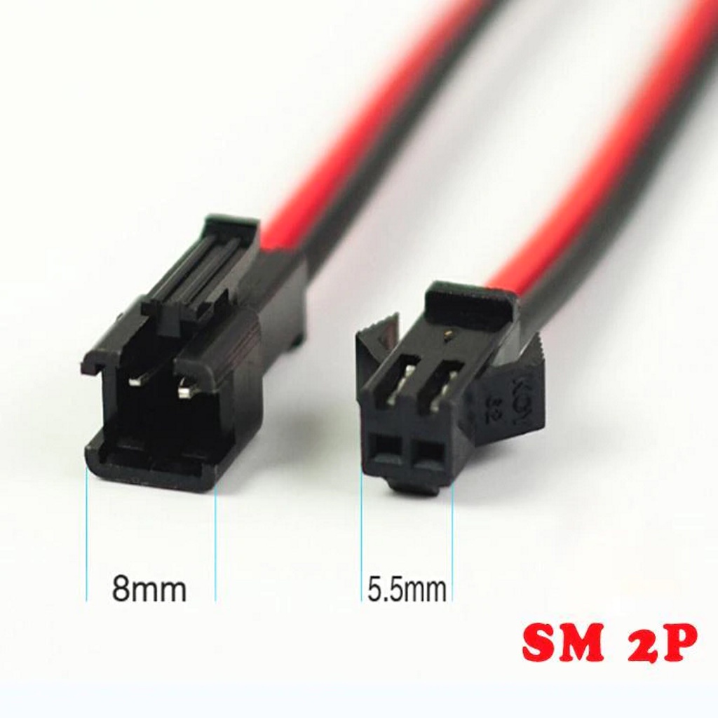 Cặp Dây Nối Pin Jack Càng Cua SM2.54 - 2P 10cm, Jack Kết Nối SM 2P Dây To