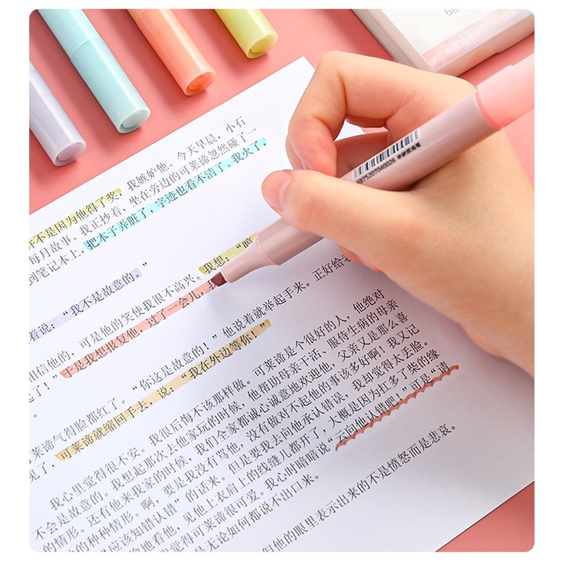 Set bút highlight pastel dạ quang nhiều màu sắc cute dễ thương