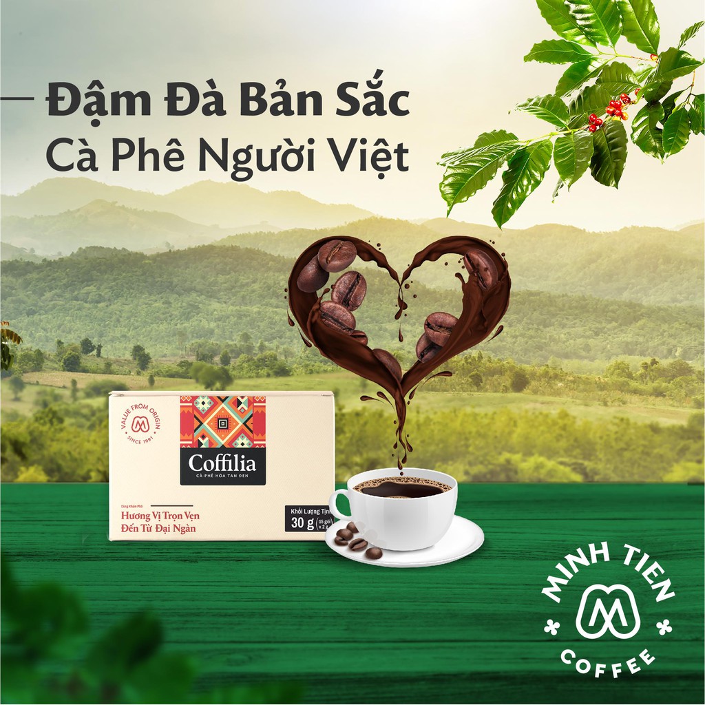 Combo cà phê túi lọc Coffila 72g và Cà phê hòa tan đen Coffila 30g