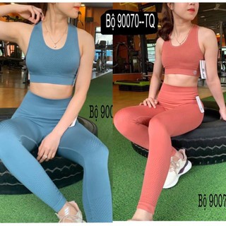 Set Quần Áo Nữ Tập Gym,Yoga Vải Polyester Cao Cấp