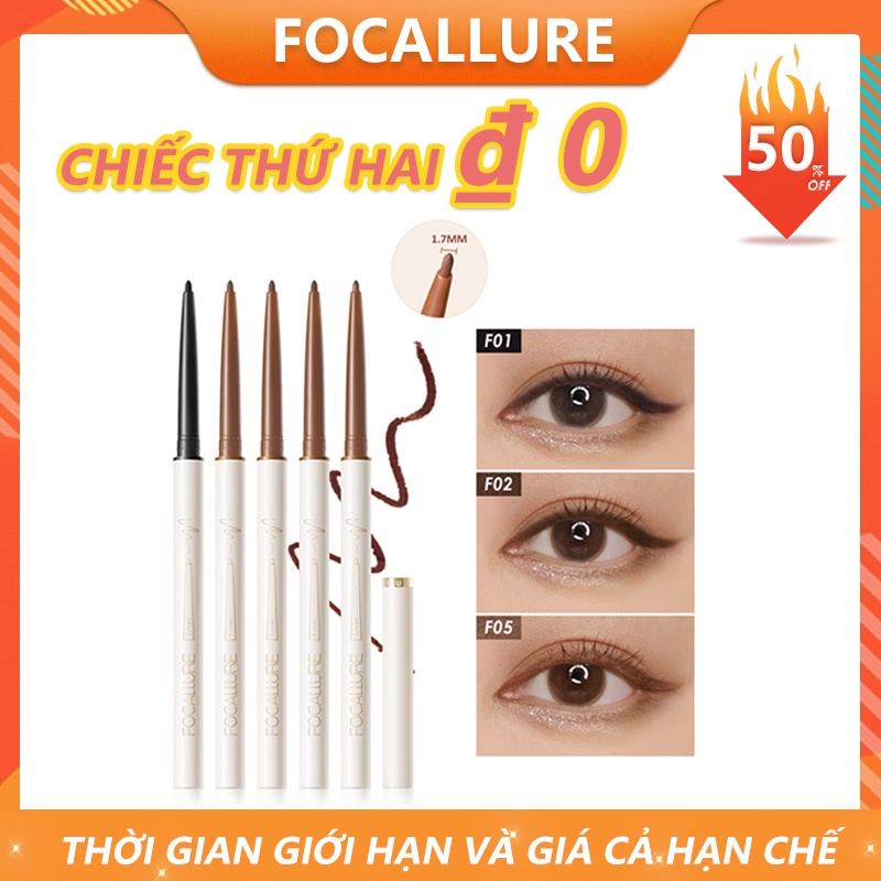 Bút kẻ mắt Focallure mềm mại siêu mỏng 1.7mm lâu trôi chống thấm nước