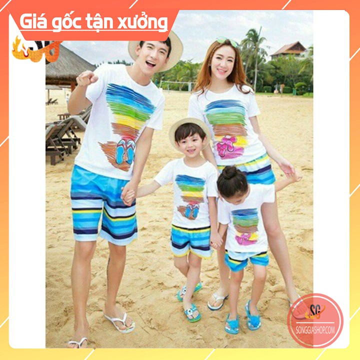 Đồng Phục Gia Đình Đi Biển - Đủ Size Nguyên Bộ (DDB06)