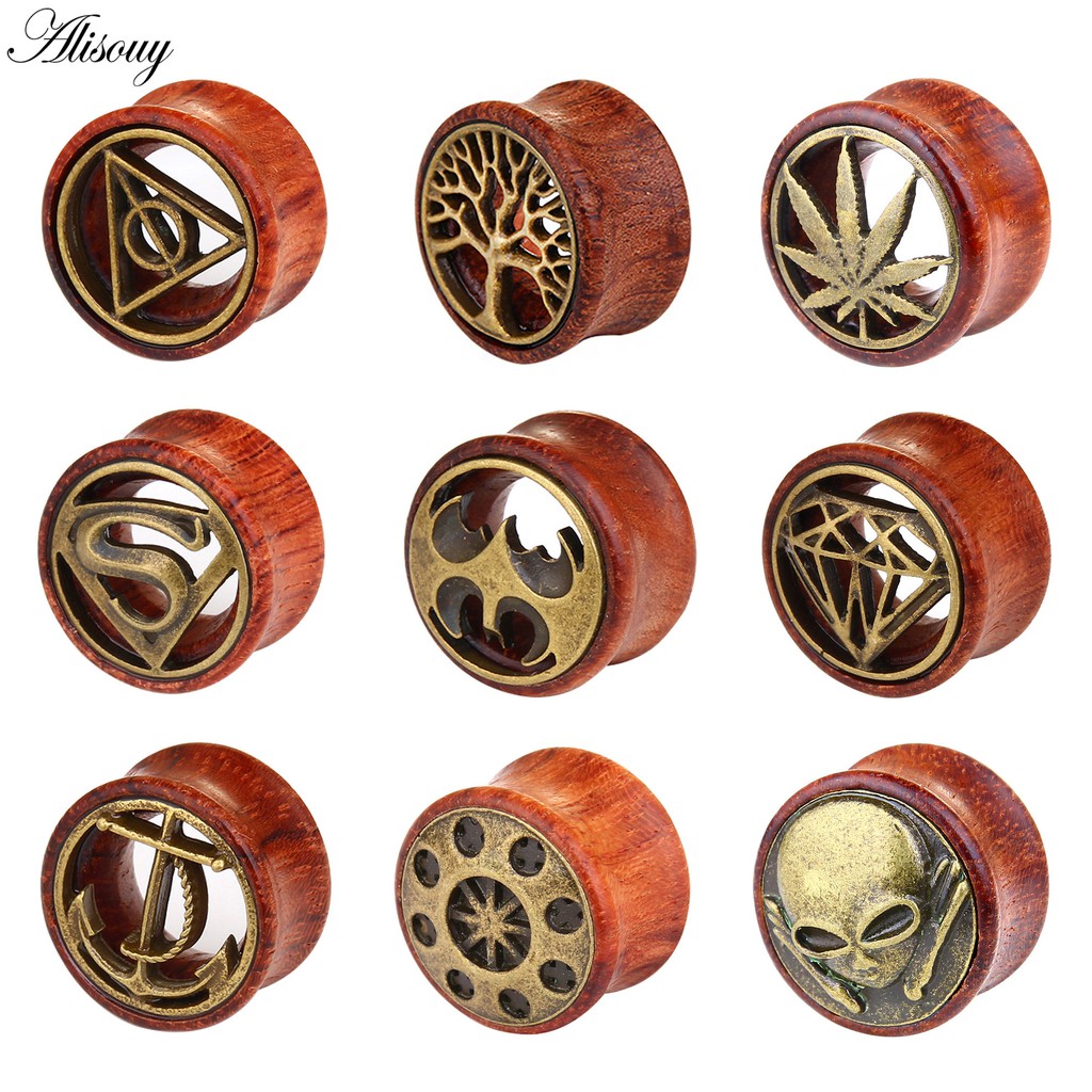 Alisouy Set 2 Khuyên Nong Tai Bằng Gỗ Thời Trang Cá Tính