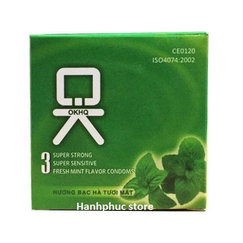 [HÀNG CHÍNH HÃNG] Bao cao su OK, Hộp lớn 144 cái, 3 Loại OK Rocmen hồng - OK Đỏ dâu - OK Xanh bạc hà_ BCS Dùng cực thích