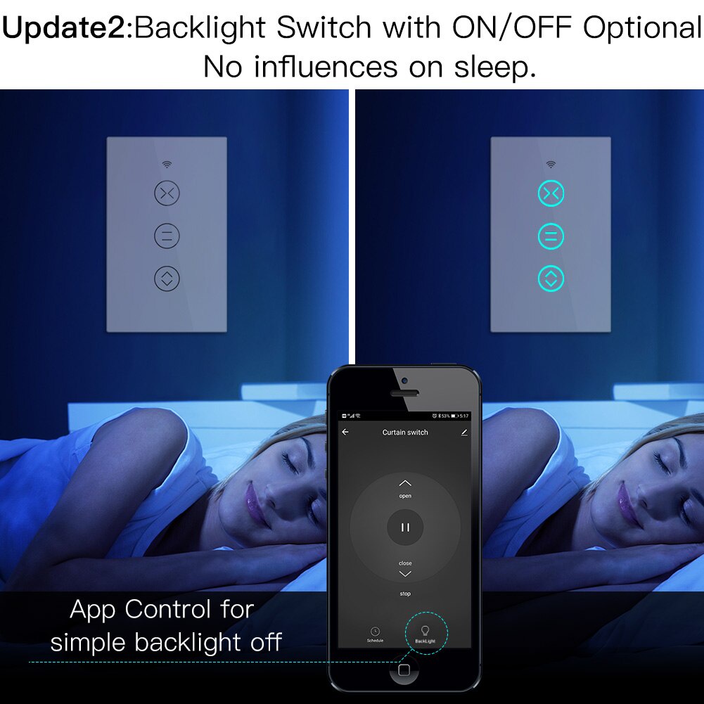Mooes Công Tắc Rèm Cửa Cảm Ứng Thông Minh eu wifi rf433 Điều Khiển Từ Xa Bằng Ứng Dụng Điện Thoại alexa google home