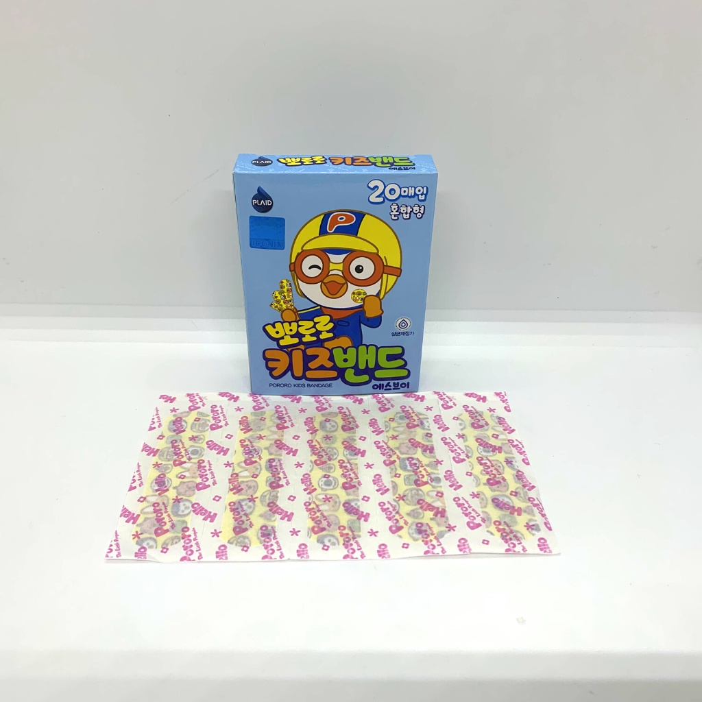 Băng Keo Cá Nhân Kids Band Young Chemical Vina 1 Hộp 4 Size 20 Miếng hình pororo đáng yêu cho bé