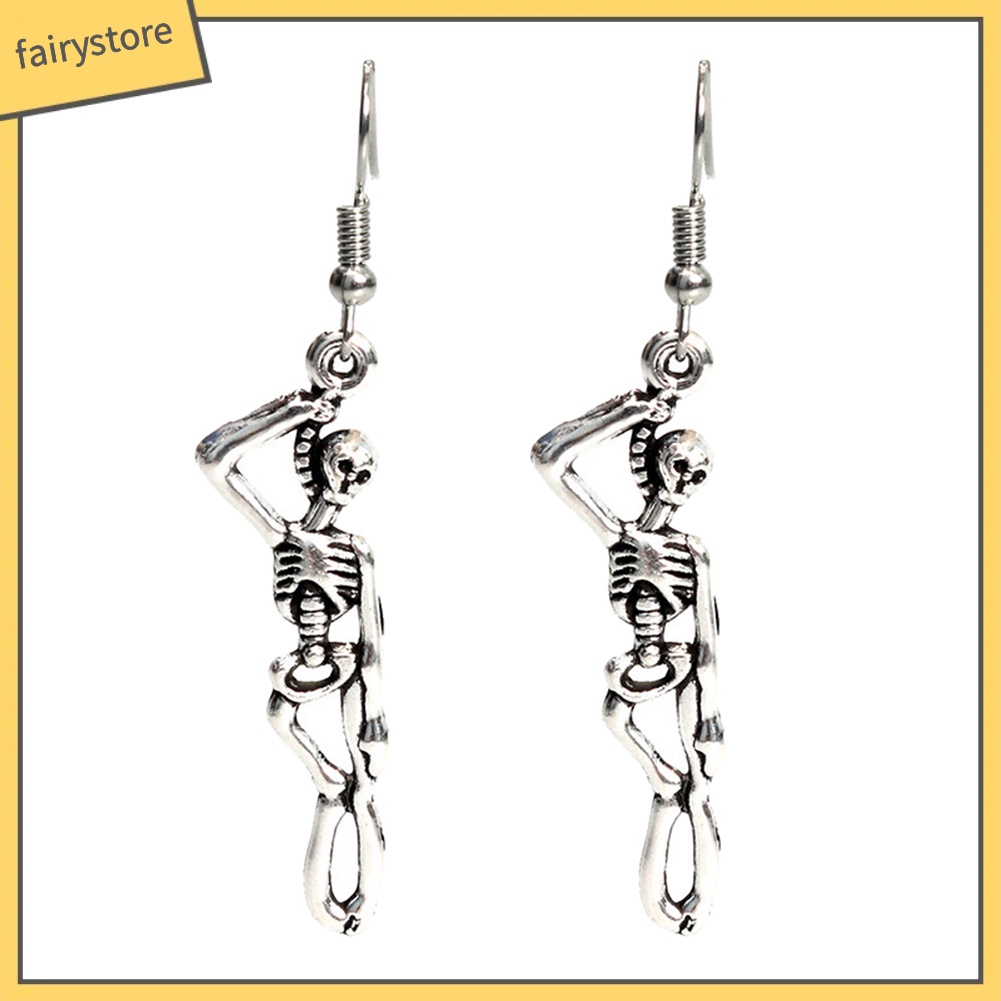 Bông tai hình bộ xương cá tính độc đáo phong cách gothic cho nữ