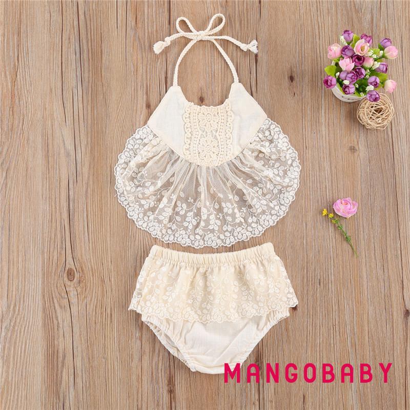 Set Áo Croptop Sát Nách + Quần Ngắn Cho Bé Gái Mg-0-24 Tháng Tuổi