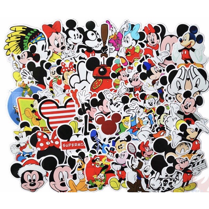 combo 30-60 hình sticker Mickey decal/hình dán trang trí mickey