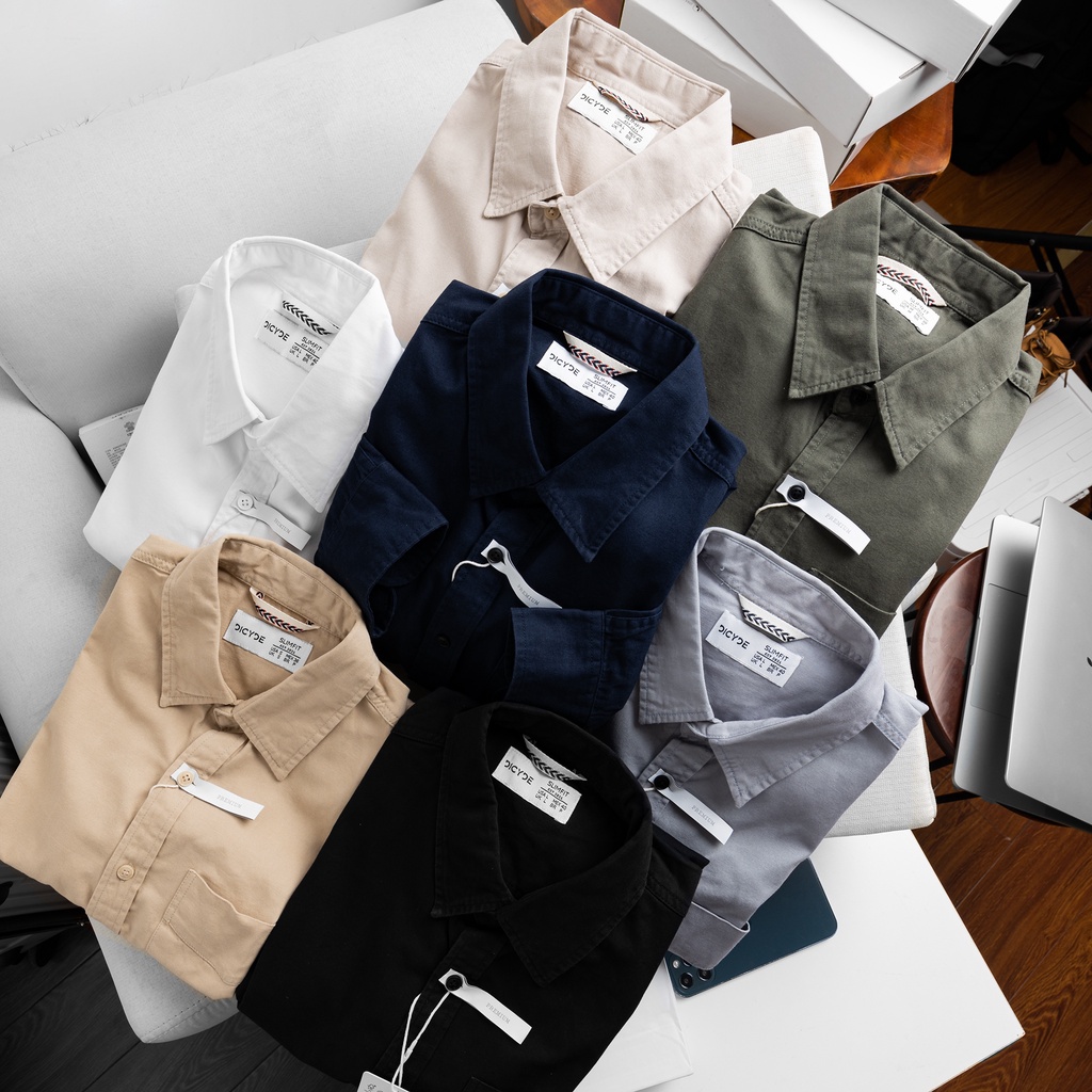 Áo sơ mi nam kaki tay dài form rộng  DICYDE AV.D.Z.07 cao cấp