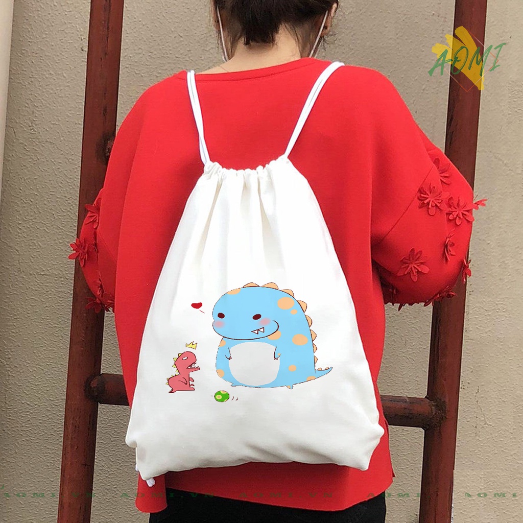 BALO MINI khủng long thỏ phi hành gia cute AOMIVN DÂY RÚT ĐEO VAI 33x38cm NHỎ XINH UNISEX CHẤT CANVAS CUTE TIỆN ÍCH