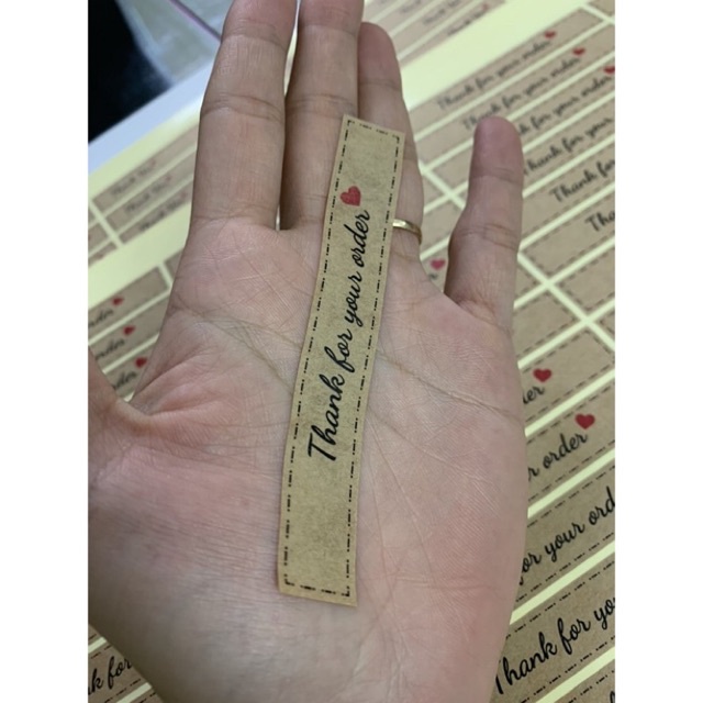 110 Tem Kraft - Dây Dài 10 x 1.5cm - Niêm Phong Hộp Quà Xinh - Tem Giá Rẻ
