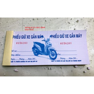 10 cuốn Phiếu giữ xe in sẵn có số nhảy
