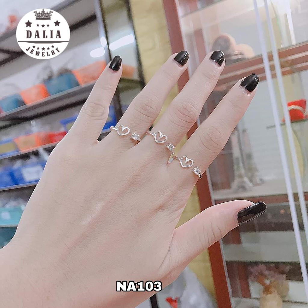 Nhẫn bạc nữ DaLiA Jewelry hình trái tim nhẫn hở