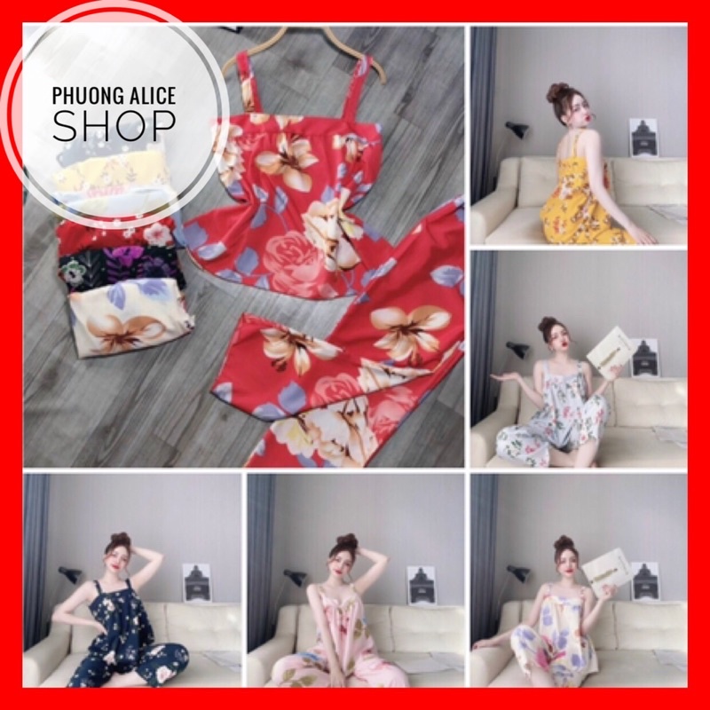 ❌HOT HOT❌Đồ bộ dài hai dây bảng, đồ bộ hai dây dài mặc nhà