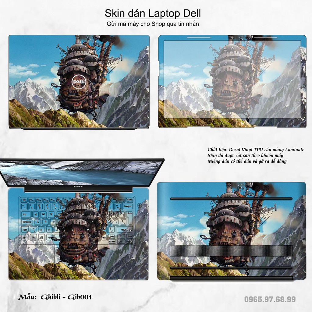 Skin dán Laptop Dell in hình Ghibli (inbox mã máy cho Shop)