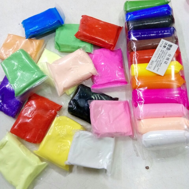 Đất nặn tự khô, làm slime bộ 12 màu