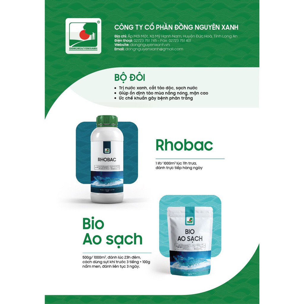 XỬ LÝ MÔI TRƯỜNG, HẤP THU KHÍ ĐỘC, CHO ĂN NGỪA BỆNH PHÂN TRẮNG - MEN VI SINH THỦY SẢN - RHOBAC