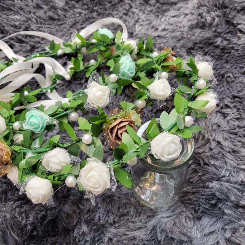 [ GIÁ SIÊU RẺ ] VÒNG HOA ĐỘI ĐẦU KỈ YẾU BẢN NHỎ ĐÍNH NGỌC